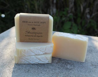 Shampure Shampoo Bar with Argan Oil, Natural Handmade Soap, Cold Process, VEGAN