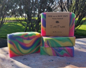 Tutti Frutti, Natural Handmade Soap, Tropical Fruit, Cold Process Soap, VEGAN