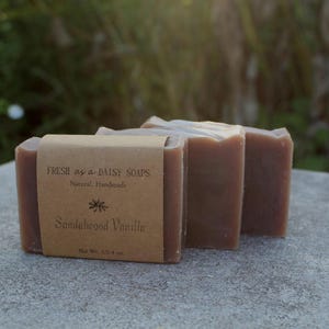 Sandalwood Vanilla, Natural Handmade Soap, Cold Process, Vegan