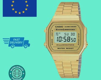 New Casio Gold A168-Unisex Digital Watch Retro Classic, Water resistant.