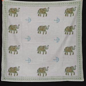 Indian Bohemian Elephant Pattern Print Scarf – Thick Knitted