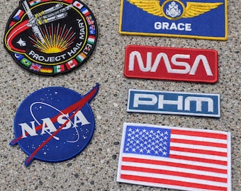 Project Hail Mary Embroidered Patches | Ryland Grace Red Jumpsuit Mission Badges | NASA PHM Space Suit Cosplay | Iron/Sew-On Patch