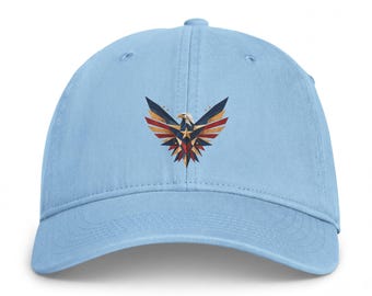 Cappello patriottico con aquila / Cappellino da baseball / Ricamo tribale dell'aquila a stelle e strisce / 250 anni di storia americana