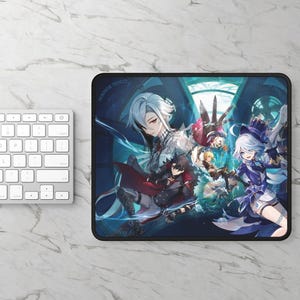 Anime Gaming Mouse Pad | Fantasy RPG Desk Mat | Compact Stitched Edge Mousepad | PC Gamer Setup Accessory | Anime Lover Gift for Him