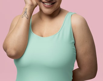 Vestido patinador verde menta: falda acampanada sin mangas