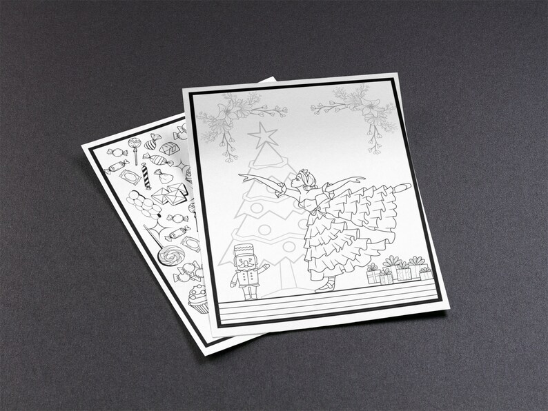 Nutcracker Ballet Coloring Pages, Christmas Coloring Book, Digital ...