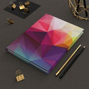 Rainbow Fractal Hardcover Journal: Abstract Lined Notebook