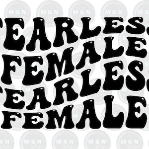 Fearless Female Retro Font SVG PNG Bundle (Digital Download)