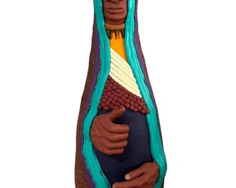 Barry Coffin Native American Ceramic Sculpture 25” Tall