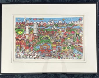 Charles Fazzino 1991 “Bean Town” Boston 3-D Pop Art Signed and Numbered Print