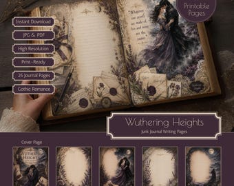 Wuthering Heights Gothic Junk Journal Pagina's Printbare Schrijfpapier Set PDF