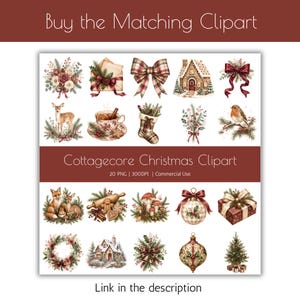 Buy the matching Cottagecore Christmas clipart bundle.