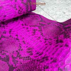 Hot Pink Python Skin, Genuine Exotic Skin for Craftsman Project