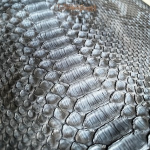 Dunkelgraues Pythonleder für Kunsthandwerksbedarf, echtes exotisches Leder, ideal für die Herstellung von Taschen und Stiefeln