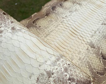 Couro de cobra genuíno para artesanato, couro exótico marrom creme natural ideal para boutiques.