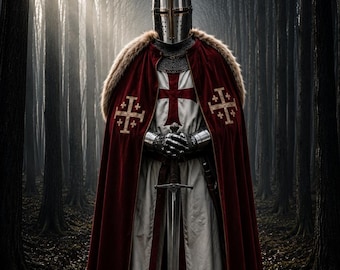Templar Knight Full Body Armor Suit | 18 Gauge Steel Cosplay LARP Costume
