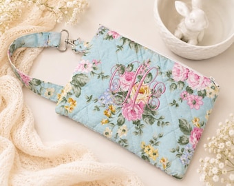 Wischtasche mit Monogramm und Clipgriff (10x6)
