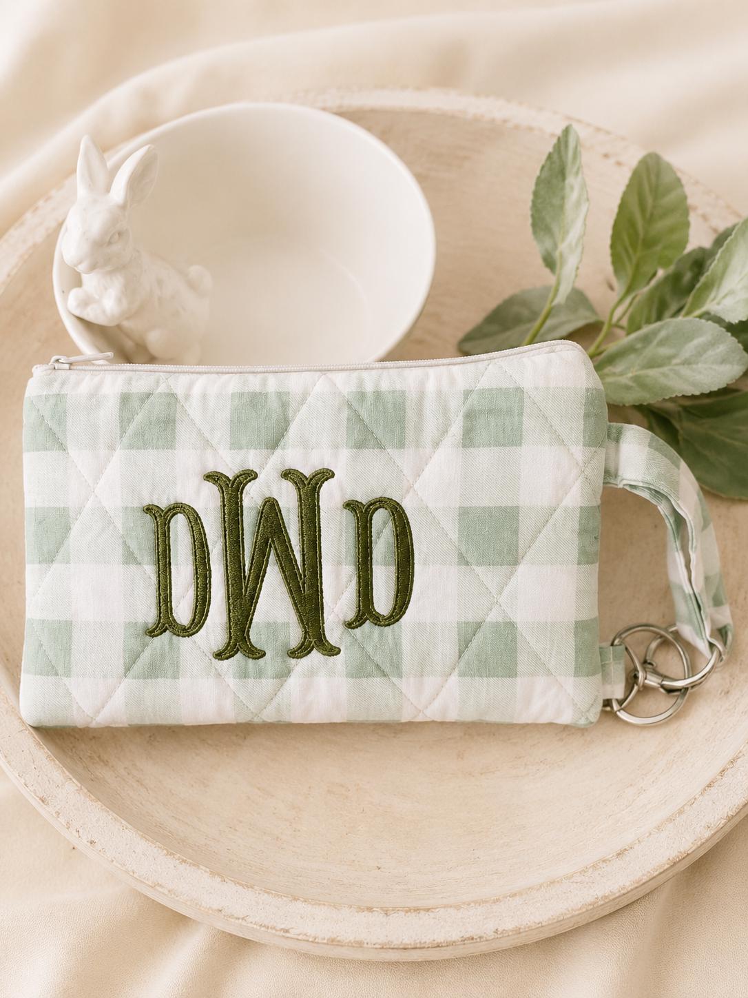 Gingham Wipe Pouch/ Baby Wipes Holder/ Diaper Bag Accessory