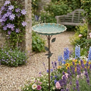Estaca metálica para bebedero de pájaros / Comedero tipo abrevadero / Decoración para jardín y patio exterior Regalo imagen 3