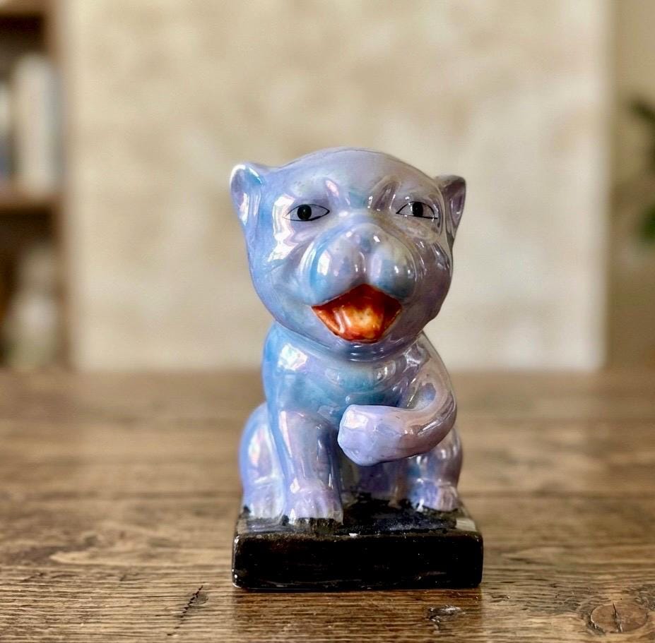Vintage Chalkware Bulldog - Etsy