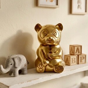 Gold Panda Figurine - Etsy Finland