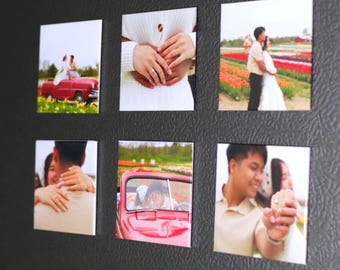Aangepaste fotomagneet 2,5 x 2,5 inch vierkant | Gepersonaliseerde koelkastdecoratie aandenken