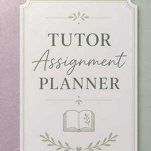 Tutor Assignment Planner, Student Progress Organizer, Multi-Learner Scheduler, Lesson Tracking Worksheet, Weekly Homework Log