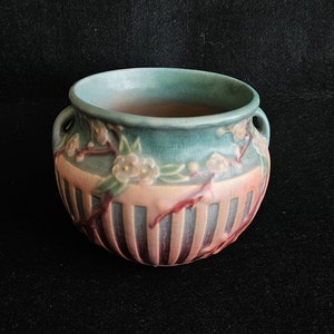 1930s Roseville Cherry Blossom Art Pottery Ceramic Jardiniere Planter