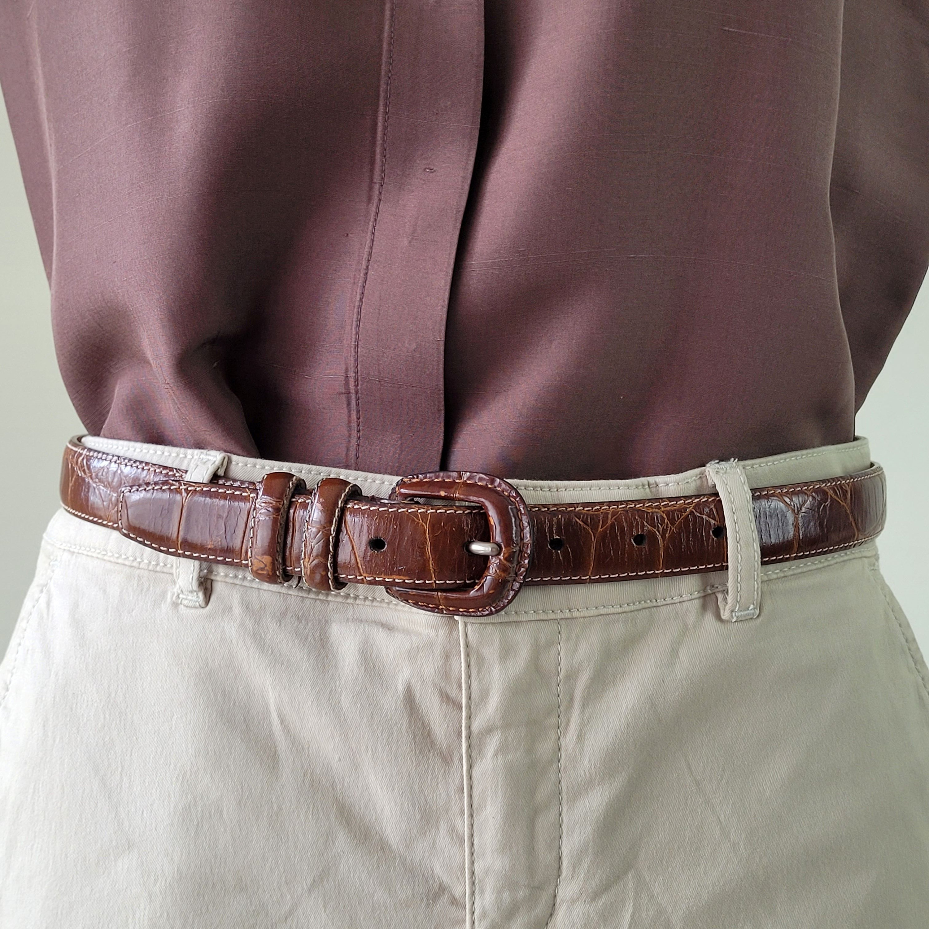 NORDSTROM Vintage Genuine Italian Leather Cognac Belt Cutout Squares Buy Designer Mens Belt Cognac Leather Laser Cut Squares  main image 2