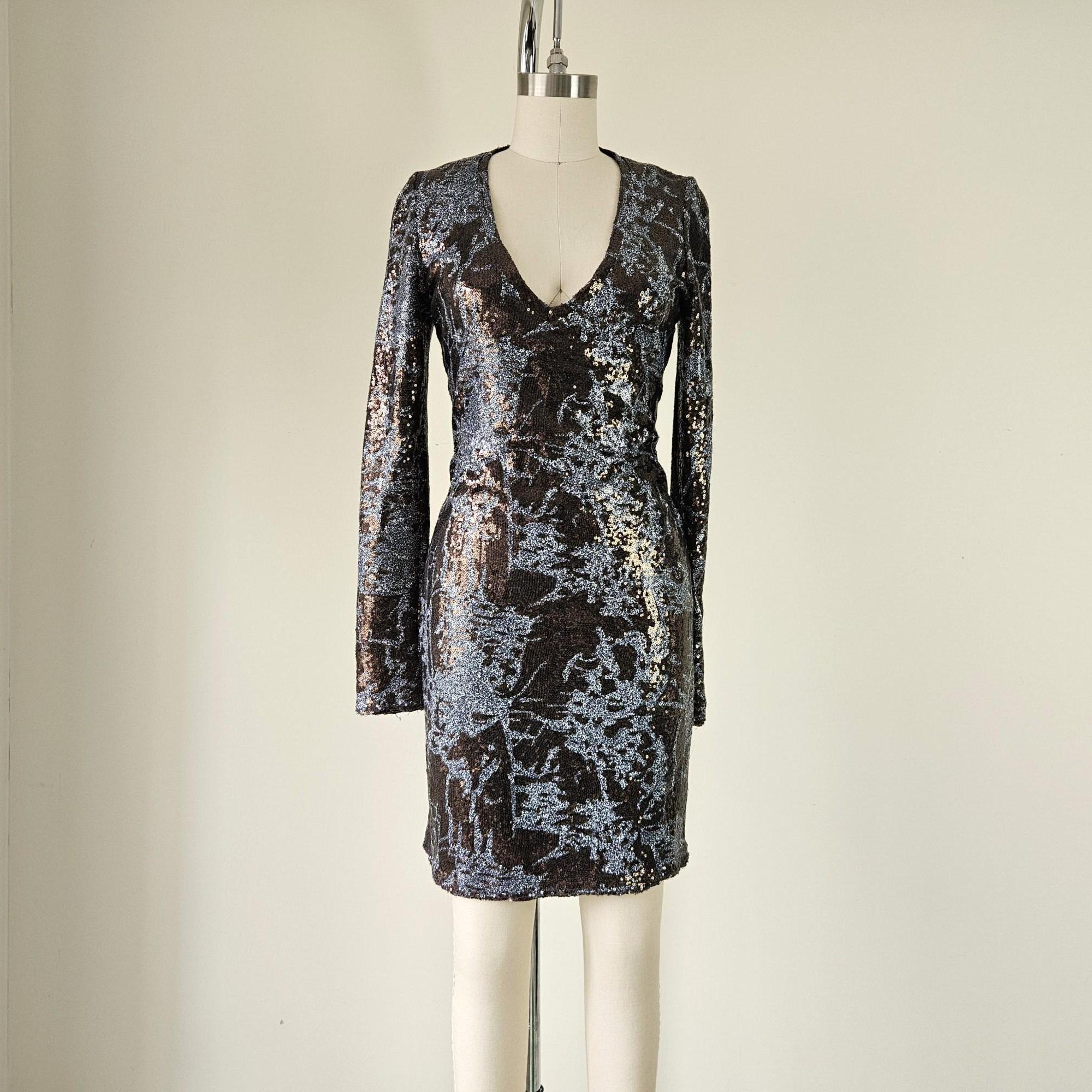 Y2k LUC. DUCHENE Sequin Bronze & Silver Cocktail Party Dress  Size XS  Extra Small - Etsy UK