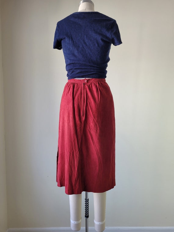1970s Soft Suede Skirt Brick Red | J. KING DESIGN… - image 3