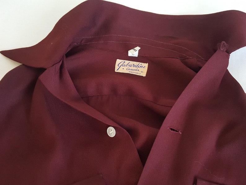 50s GABARDINE CASUALS Men/'s Rayon Shirt