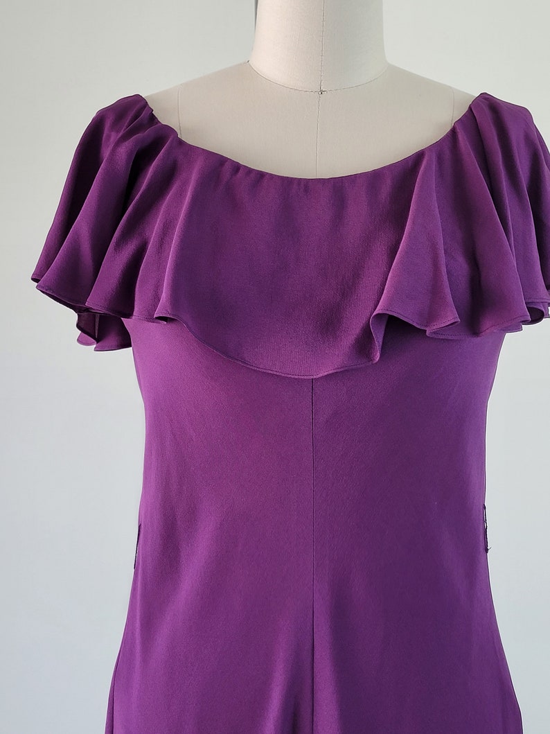 1970s RENATA PARIS Silk Long Violet Gown Size 38 Small | Etsy
