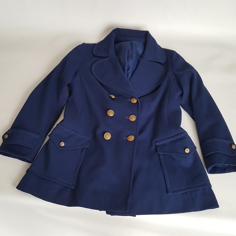 Vintage Nautical Pea Coat Size M - Etsy