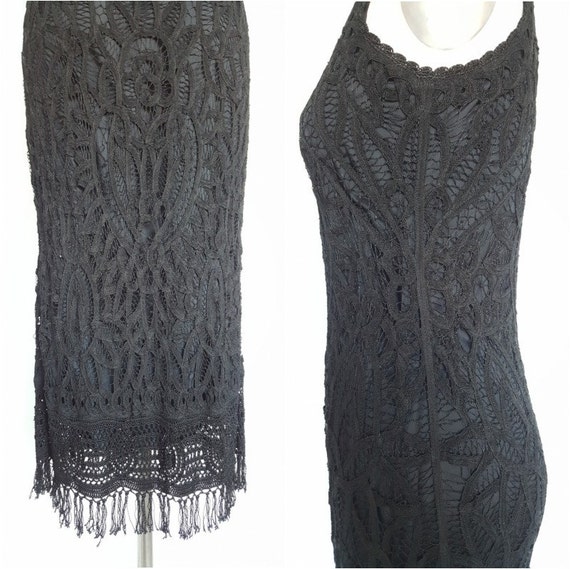 1990s Crocheted Bias Dress Size S/M - image 3