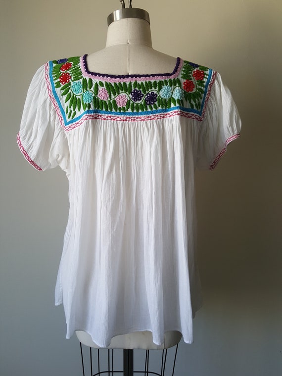 Handmade Embroidered Peasant Blouse • Small - image 4