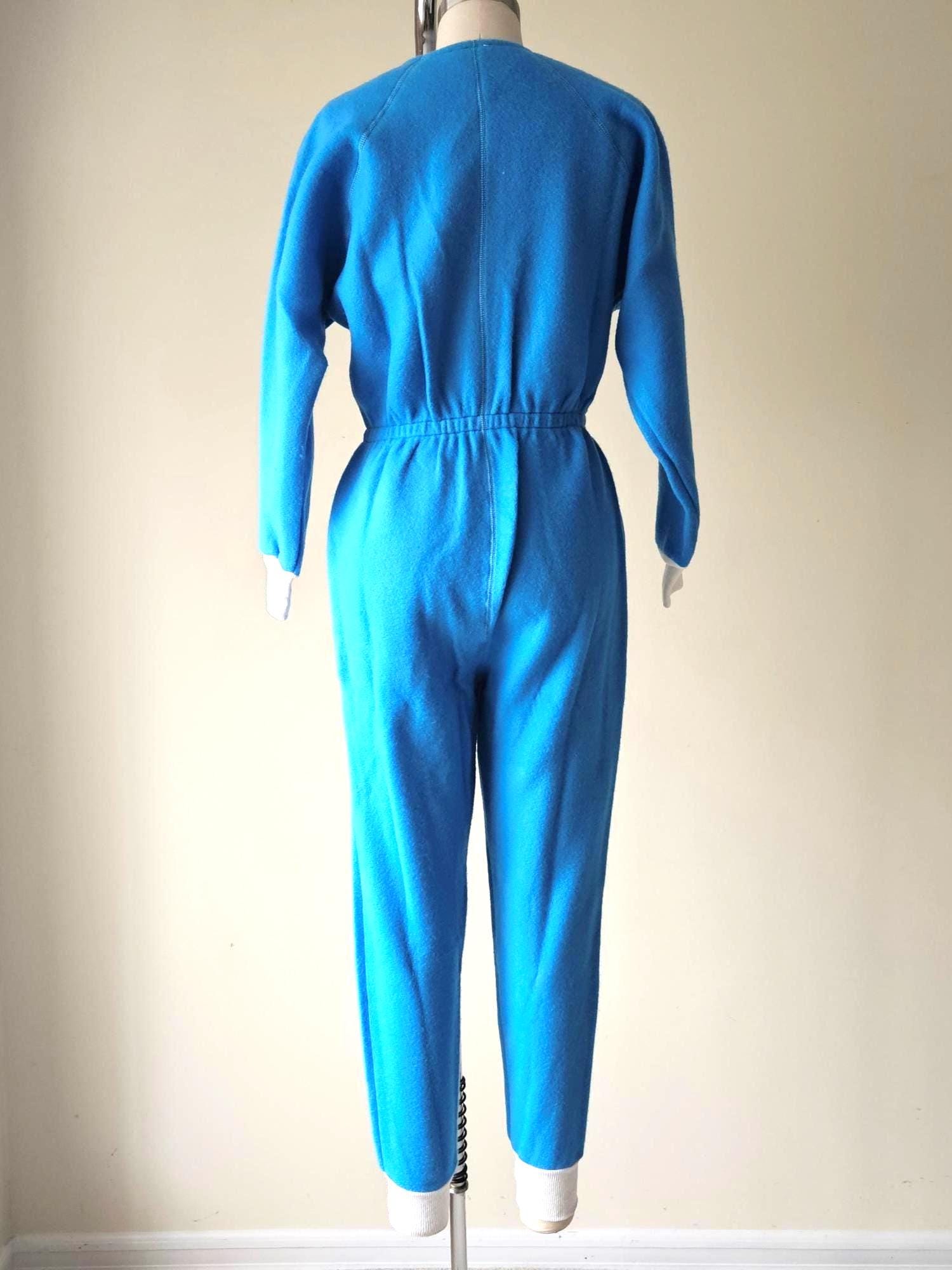 Unworn 1980s Bunny Sleeper, Adult Small Acrylic Onesie, Blue Footless ...