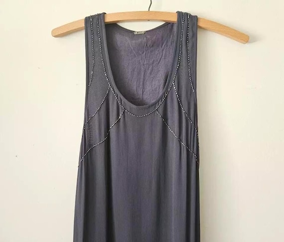 Chan Luu Beaded Viscose Maxi Dress, Vintage 1920s Flapper Style, Xs
