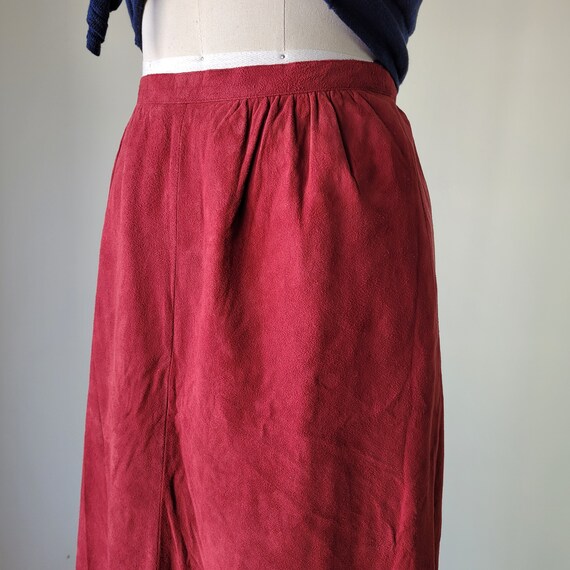 1970s Soft Suede Skirt Brick Red | J. KING DESIGN… - image 5