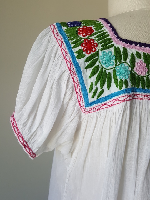 Handmade Embroidered Peasant Blouse • Small - image 6