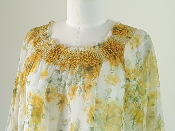 Chiffon Floral Midi Dress Size M - image 4