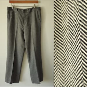 1990s RALPH LAUREN Wool Wide Leg Straight Trousers • 34&quot; Waistband Size 12 • M - L PETITE