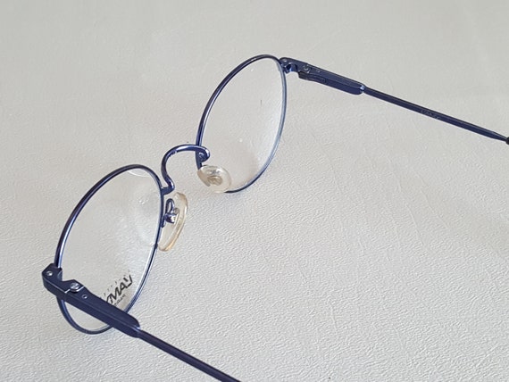 NOS Blue L'AMY 80's Round Eyeglass Frames • Vinta… - image 7