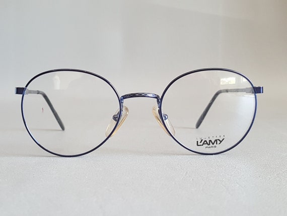 NOS Blue L'AMY 80's Round Eyeglass Frames • Vinta… - image 4