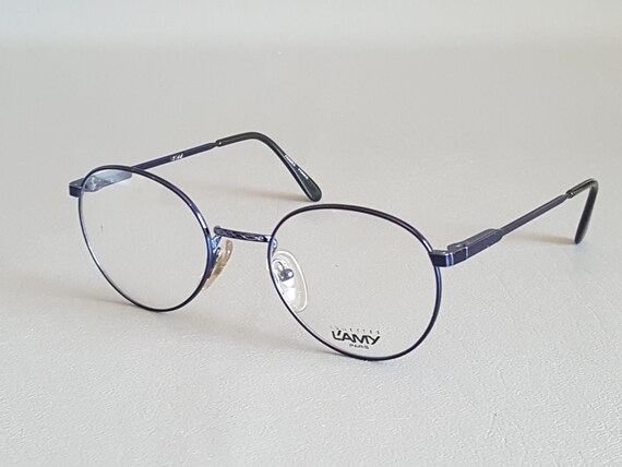 NOS Blue L'AMY 80's Round Eyeglass Frames • Vinta… - image 3