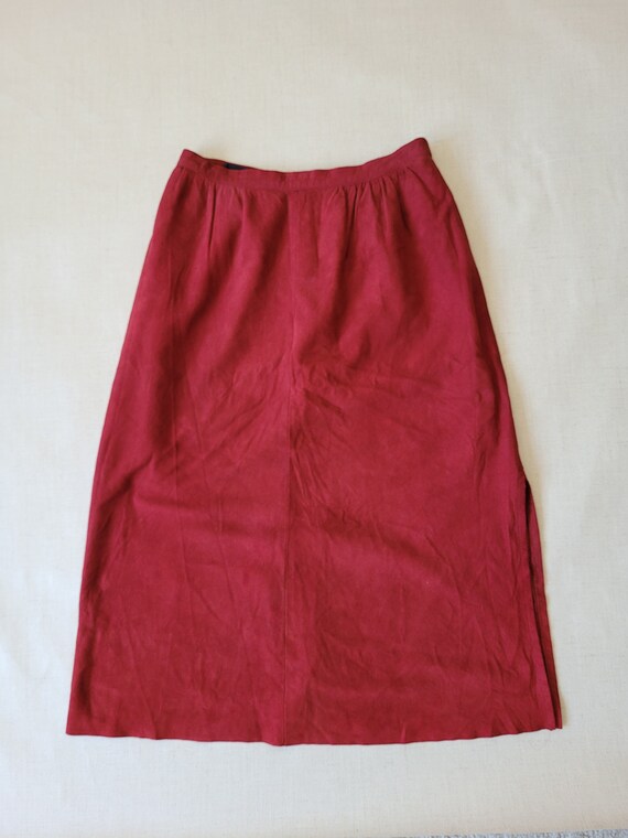 1970s Soft Suede Skirt Brick Red | J. KING DESIGN… - image 9