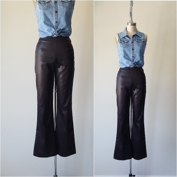 Satin Stretch Flared Trousers • Size S
