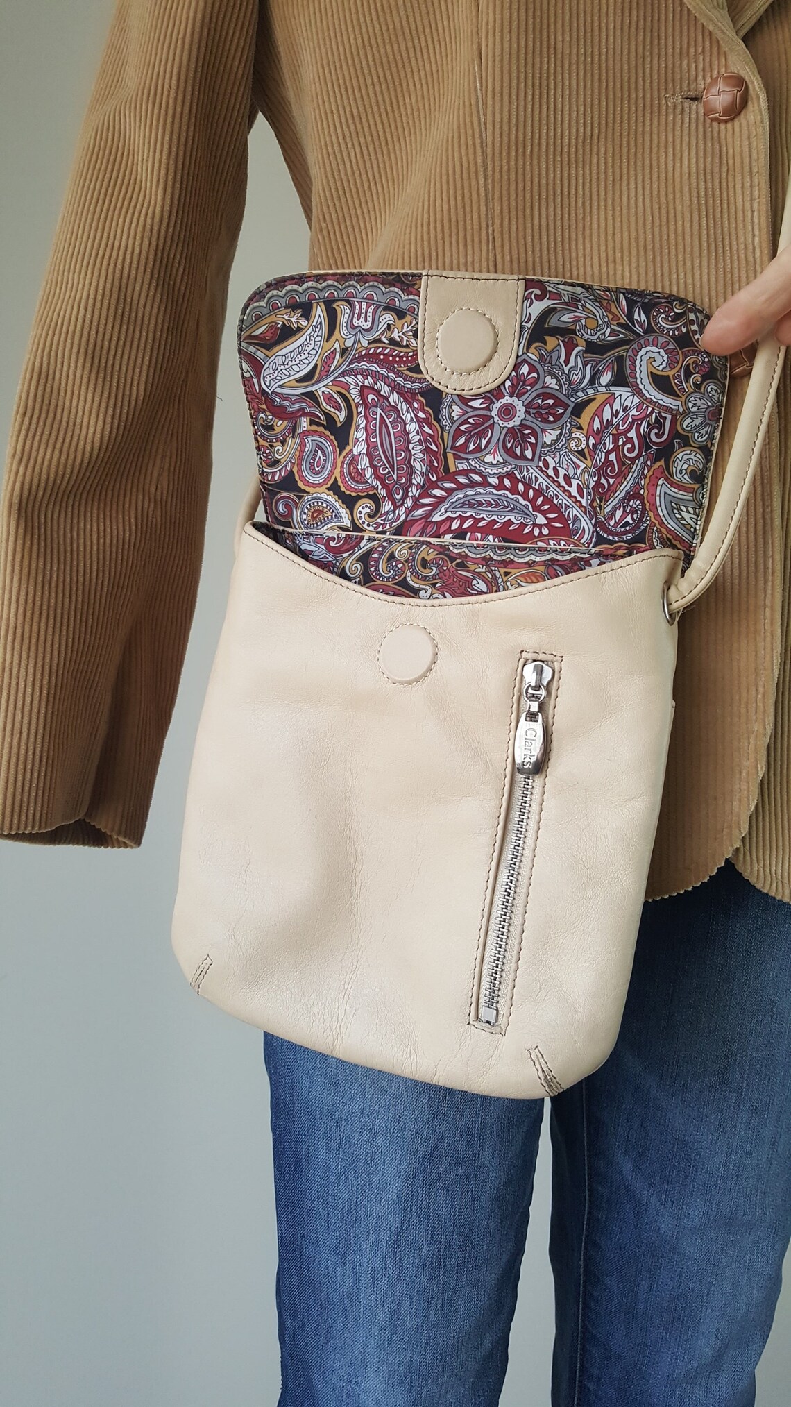 Leather Ivory Cream Cross Body Bag Purse Etsy