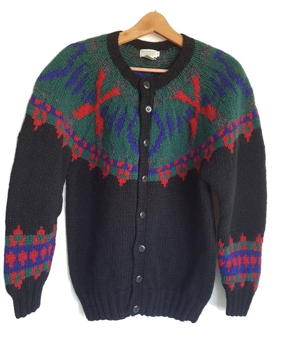 RevivalWarehaus 1980's Banana Republic Safari \u0026 Travel Chunky Knit Cardigan Sweater Size S