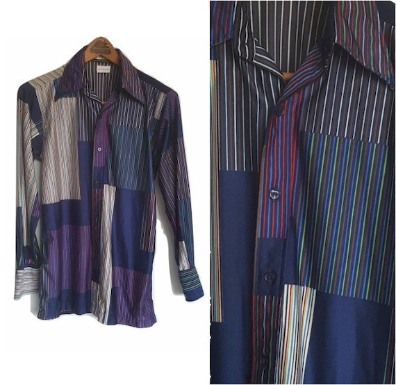 SAKS FIFTH AVE Qiana Nylon Mod Shirt • Medium